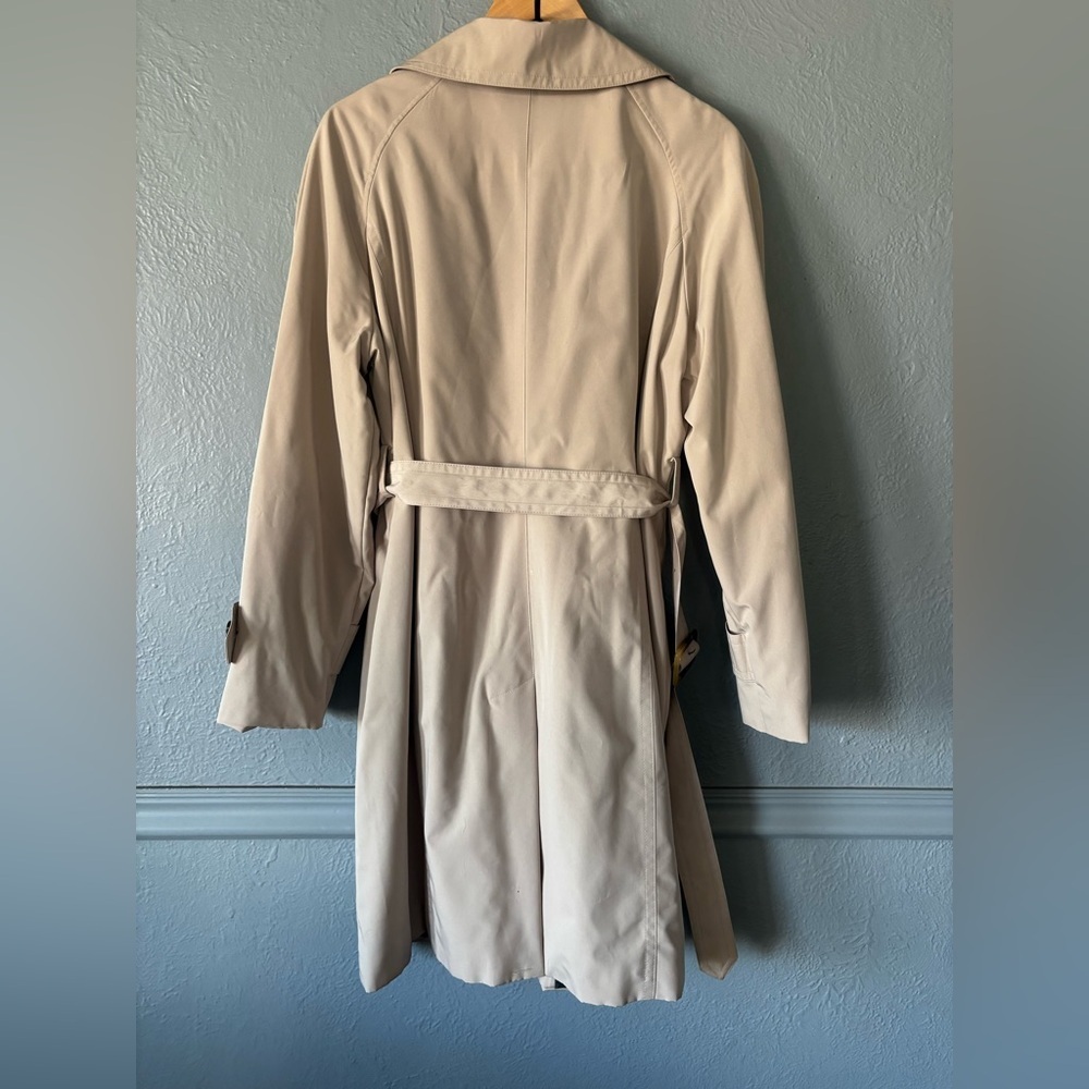 London Fog Classic Belted Trench Coat Khaki Large - Picture 7 of 14
